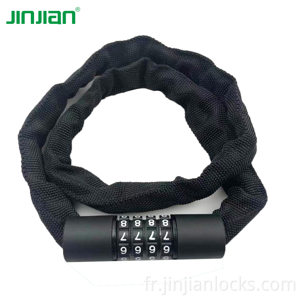 Nouveau design Jinjian Carbon Steel 4x1000mm Lock de chaîne de vélos Bike DIY SHOEVE POUR LOCATION DE BIEE ENFANT